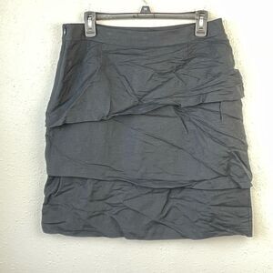 NWT Adrienne Vittadini Womens Black Linen Mini Skirt Size 10